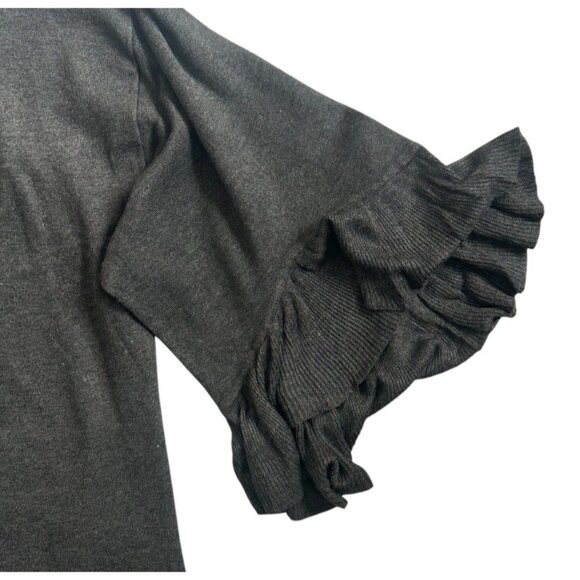 Max Studio Knit Long Roomy Sweater Wrap Large Pin Closure Flutter Sleeves Small - Picture 9 of 16
